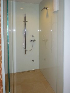 Nurglasverglasung einer Dusche